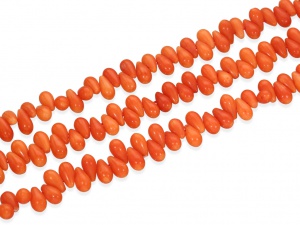Koral pomarańczowy "kropla" ~ 5 x 9 mm [~19cm]