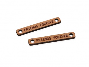 Rzemień naturalny "Friends forever" 6x2mm [1szt.]